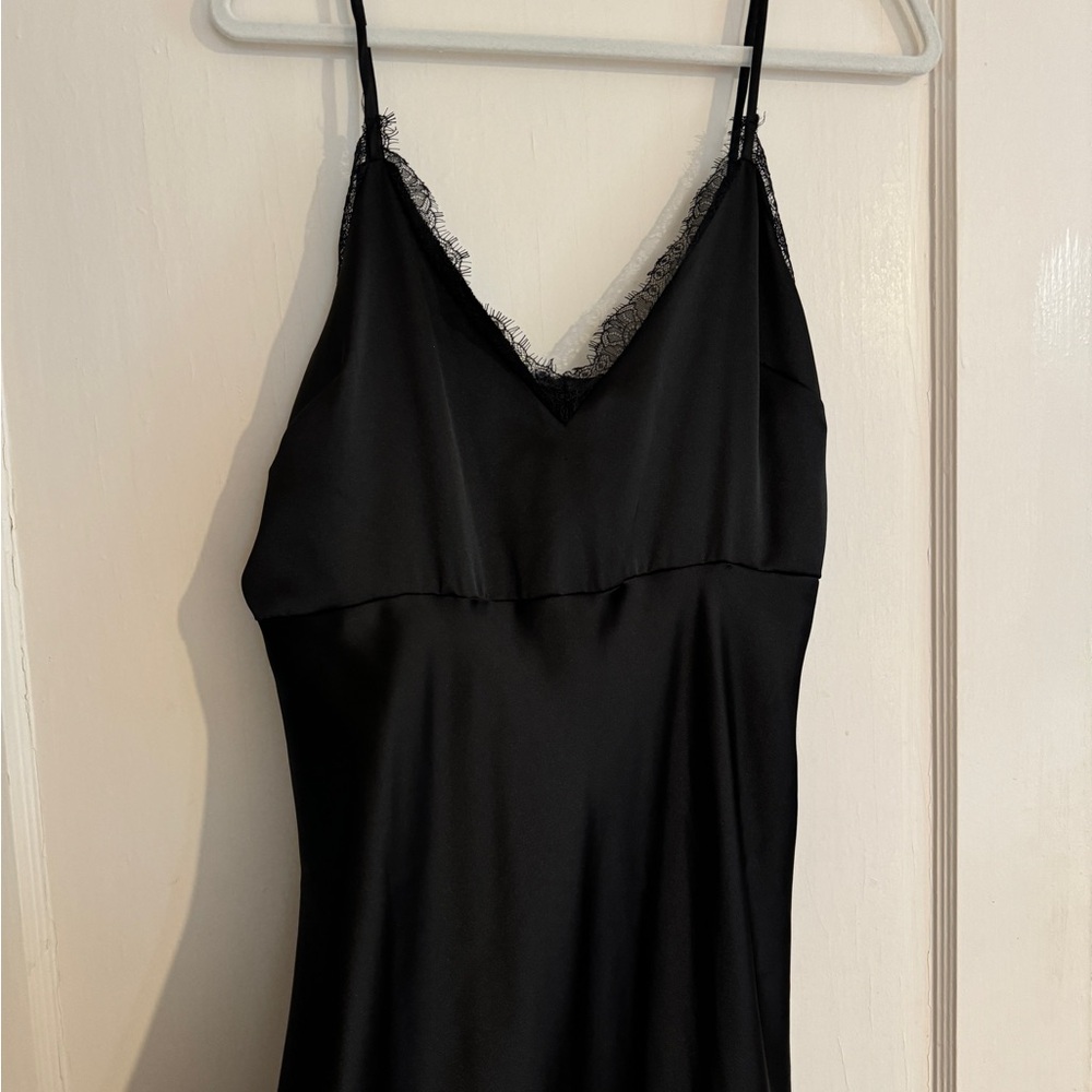 Zara black slip midi dress